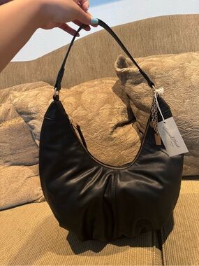 Black slouchy hobo bag